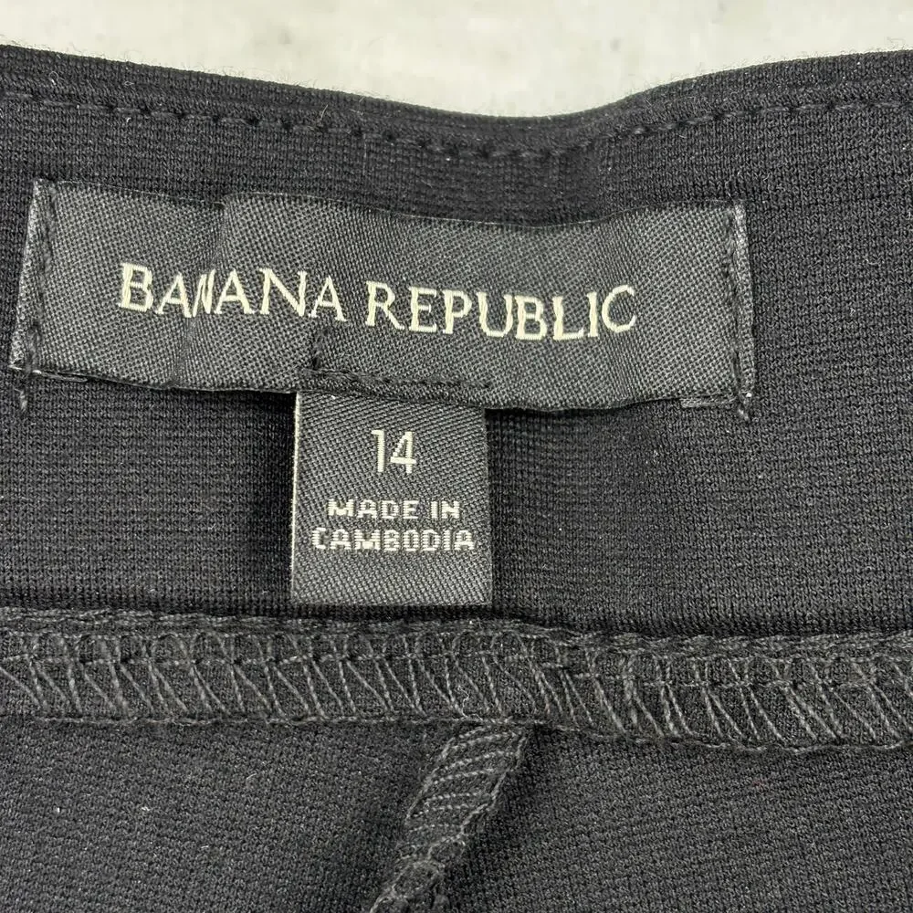 Banana Republic Pont Knit Pant Womens Size 14 Black High Rise Stretch Minimalist - Picture 7 of 15